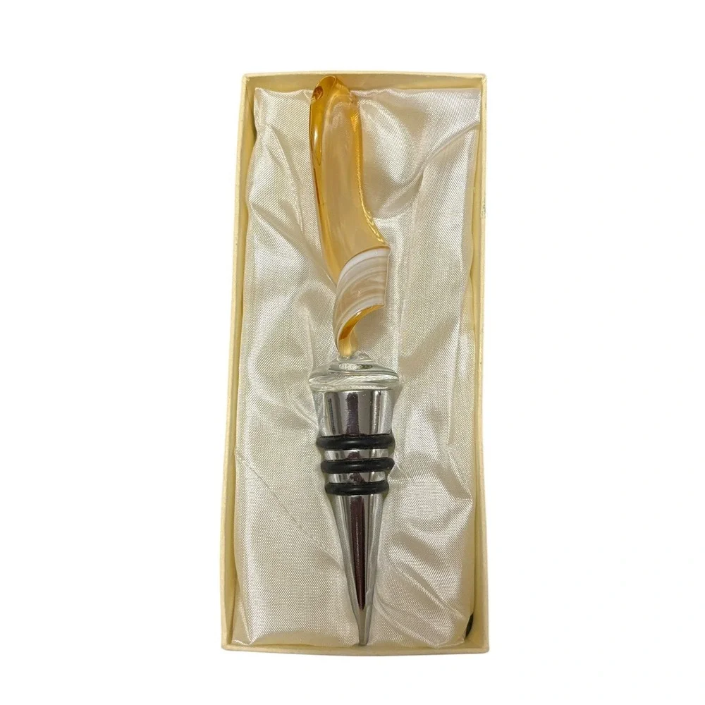 BEAUTIFUL Wine lovers ~ Gold & Glitter Swirl~ Glass‎ Wine Bottle Cork Stopper